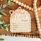Bow Scallop Arch Baby Name Announcement Sign