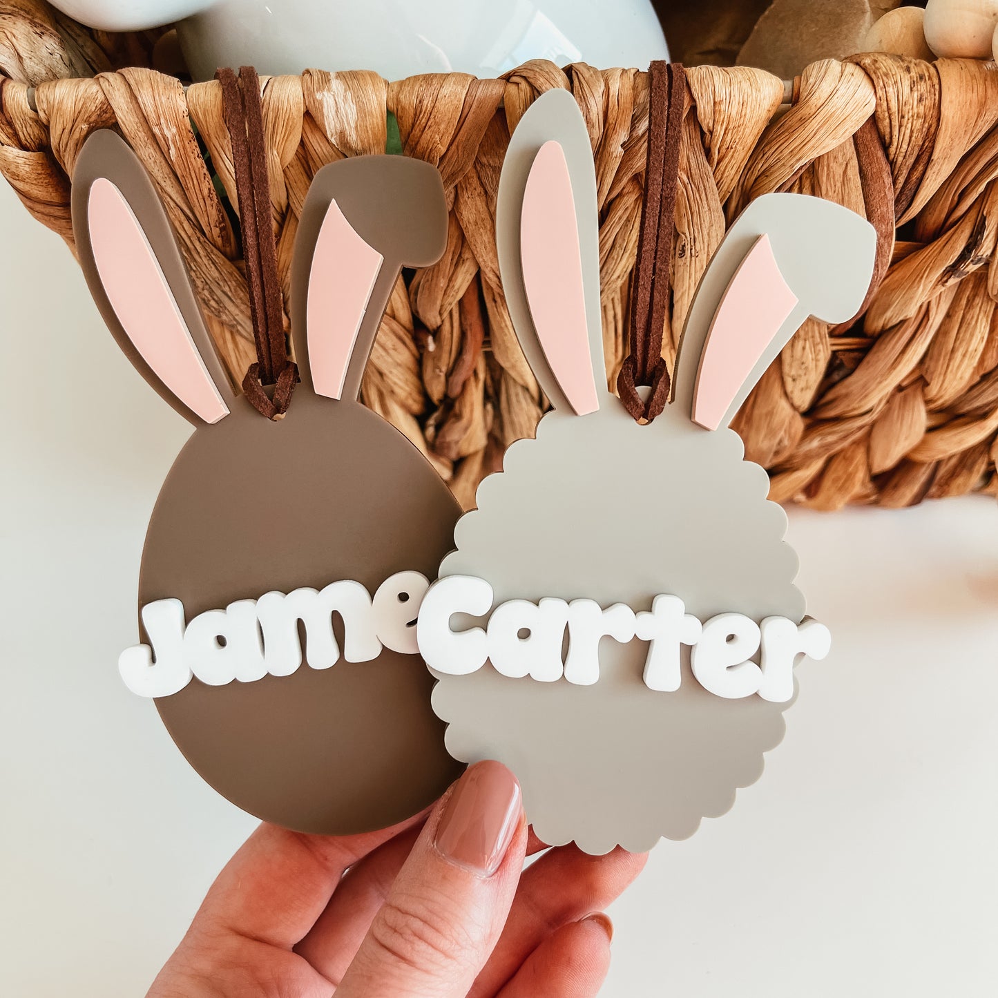 3D Bunny Egg Easter Tag