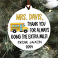 Personalized Bus Driver Extra Mile Christmas Ornament