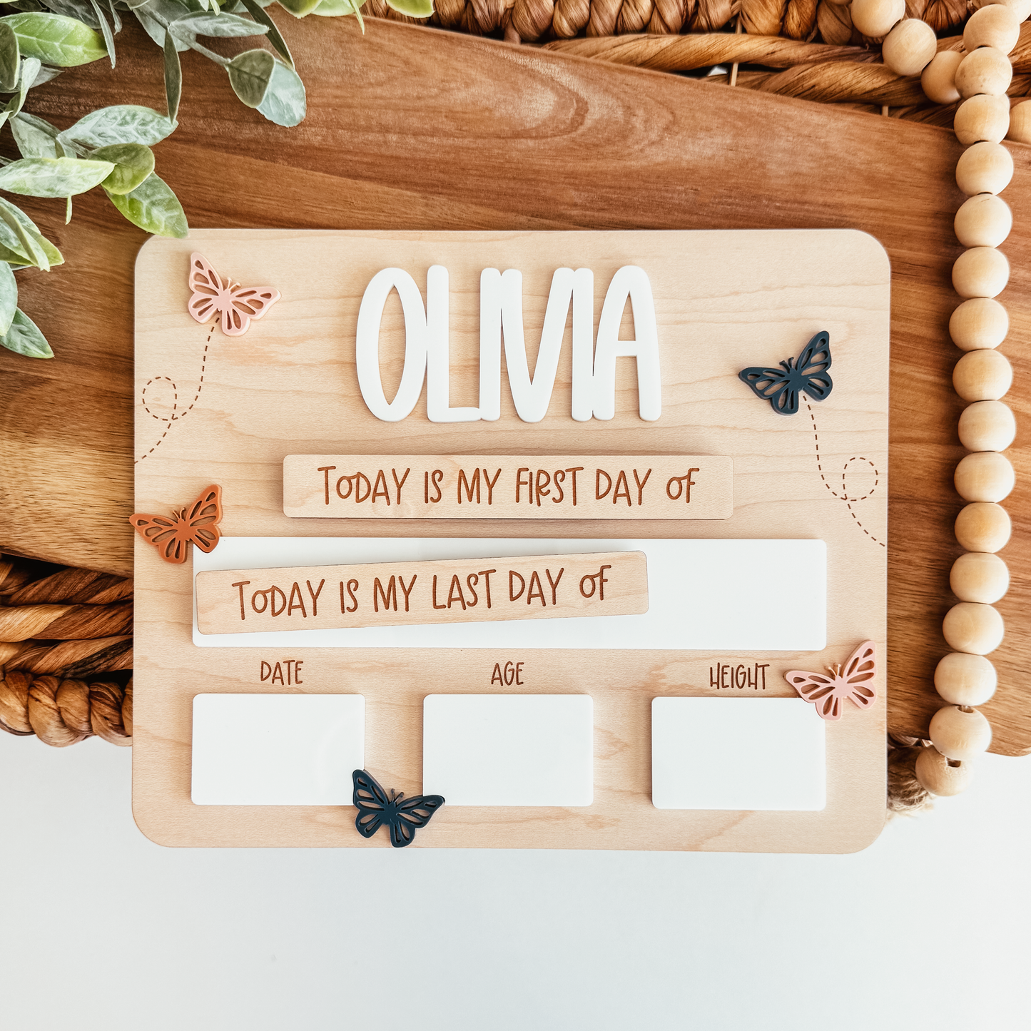 First And Last Day Of School Sign | Butterflies
