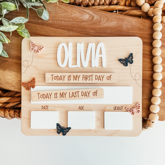 First And Last Day Of School Sign | Butterflies