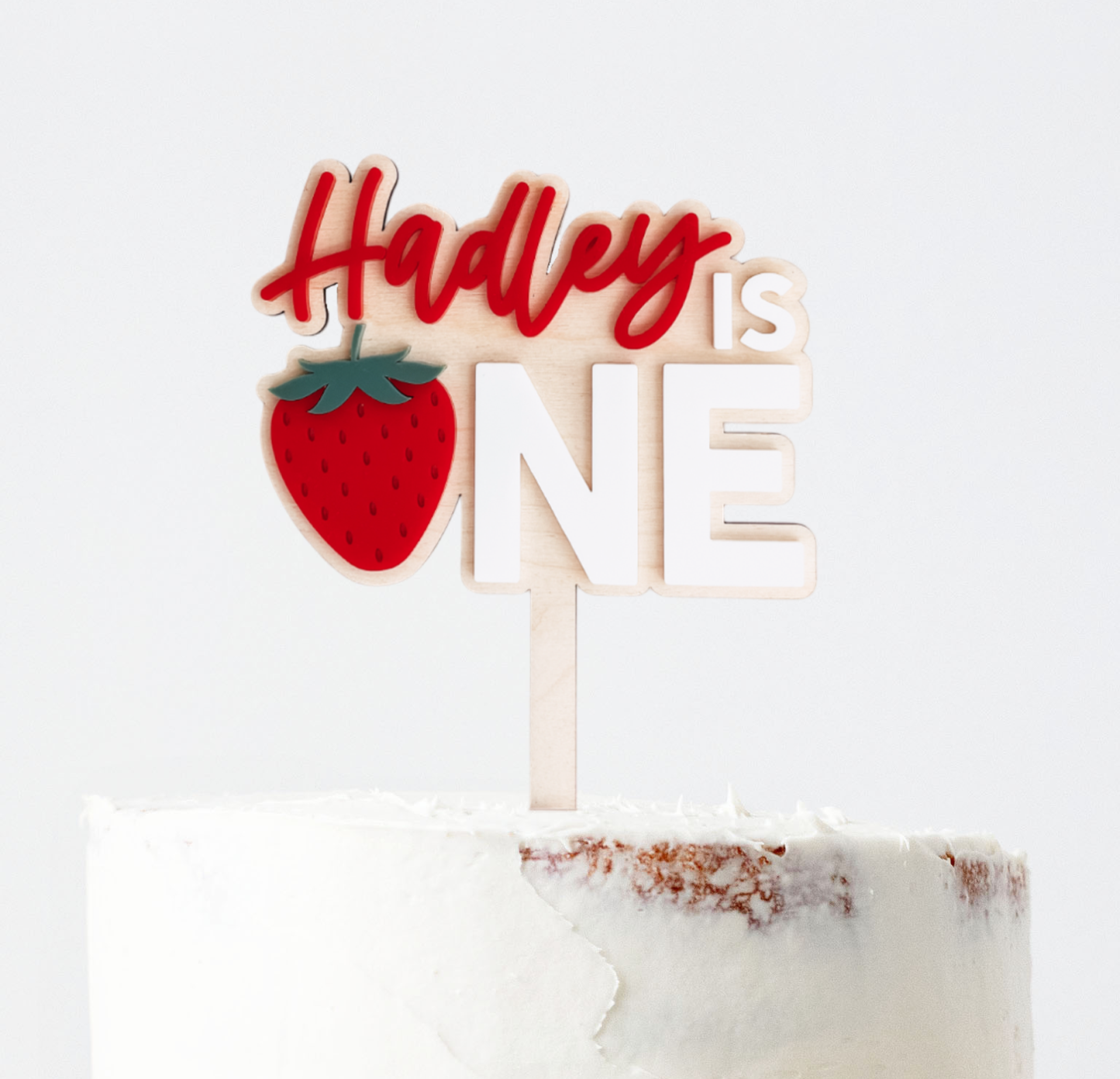 Custom One Strawberry Cake Topper