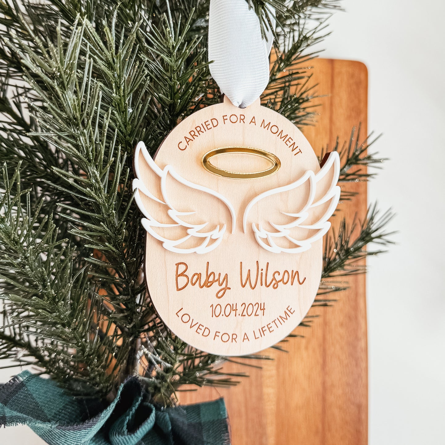 Carried For a Moment 3D Wooden Christmas Ornament