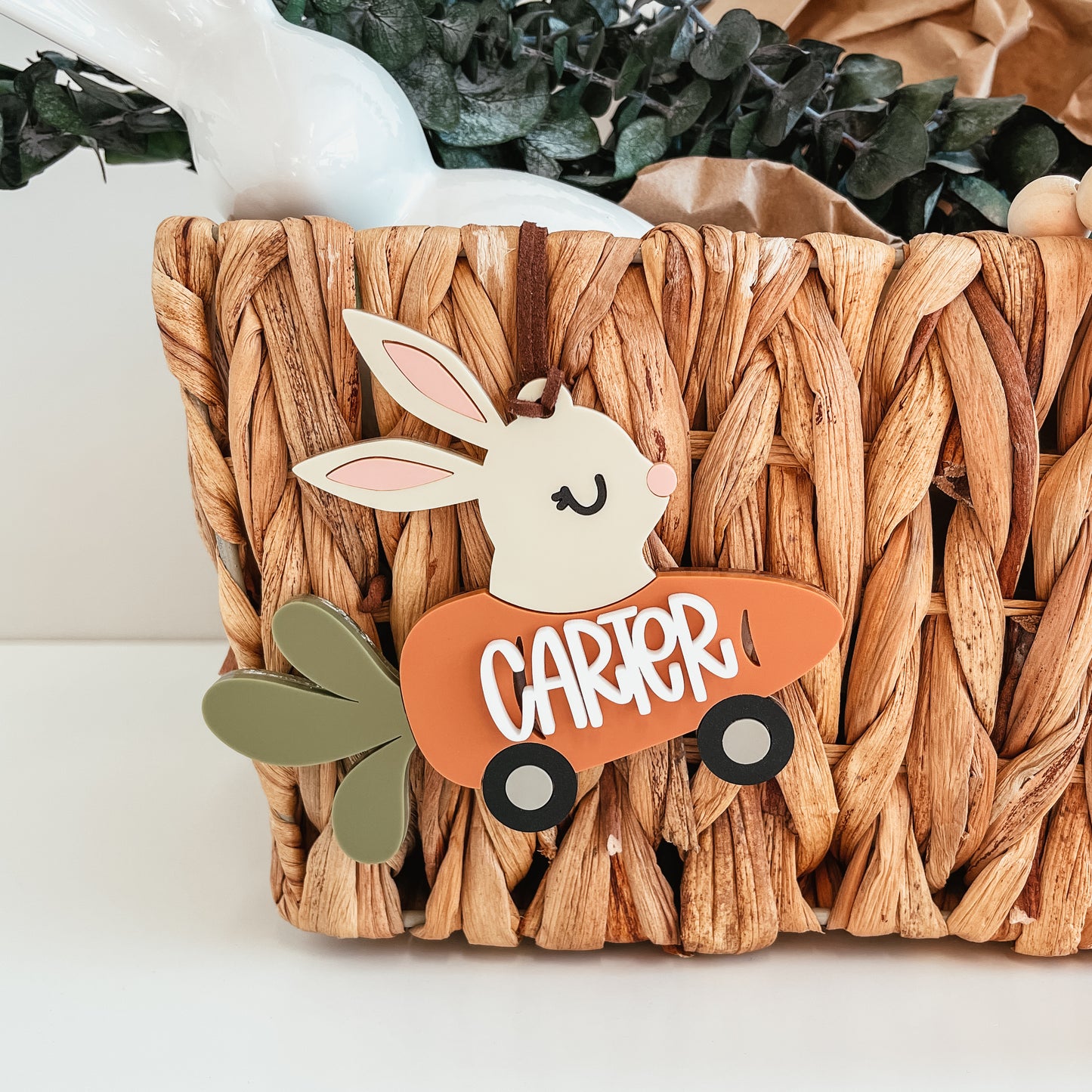 Bunny In Carrot Car Tag