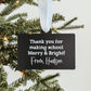 Personalized Teacher Christmas Ornament | 3D Chalkboard