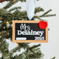 Personalized Teacher Christmas Ornament | 3D Chalkboard