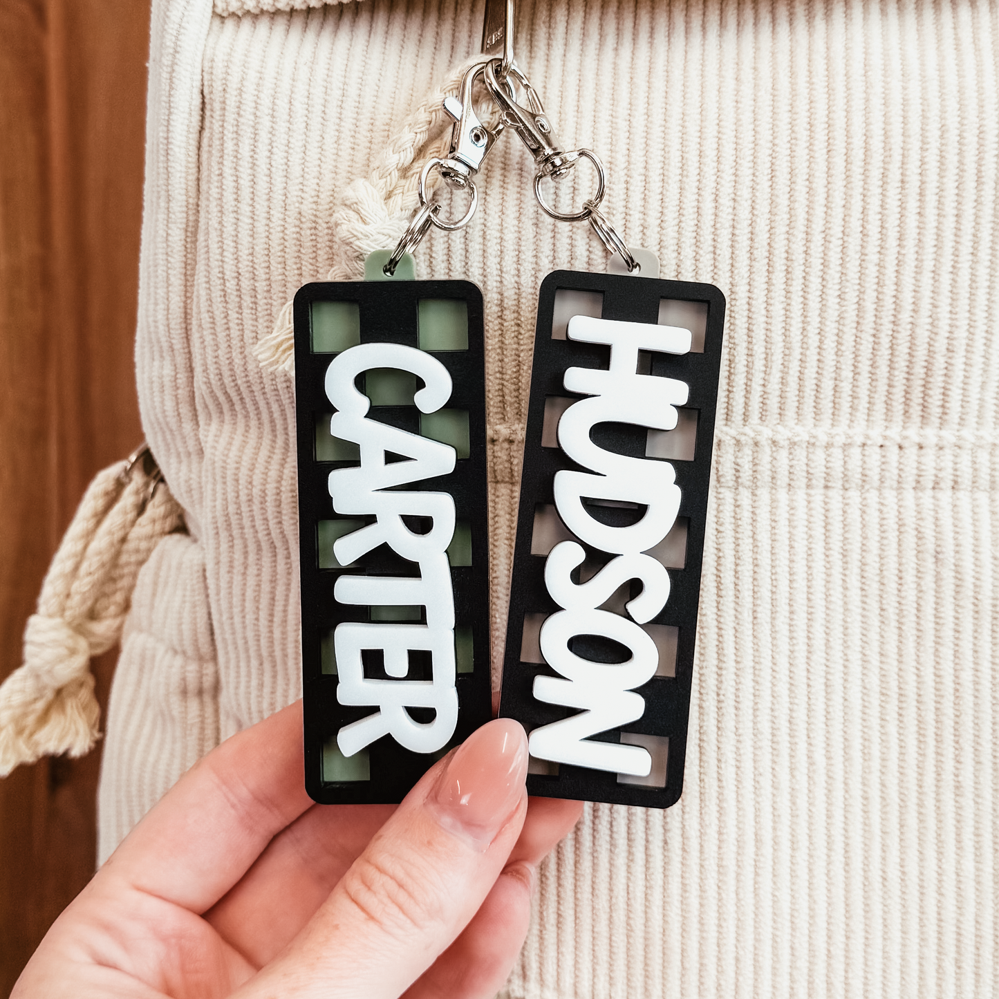 Checkered Bar Bag Tag