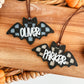 Checkered Bat Halloween Boo Basket Tag