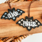 Checkered Bat Halloween Boo Basket Tag