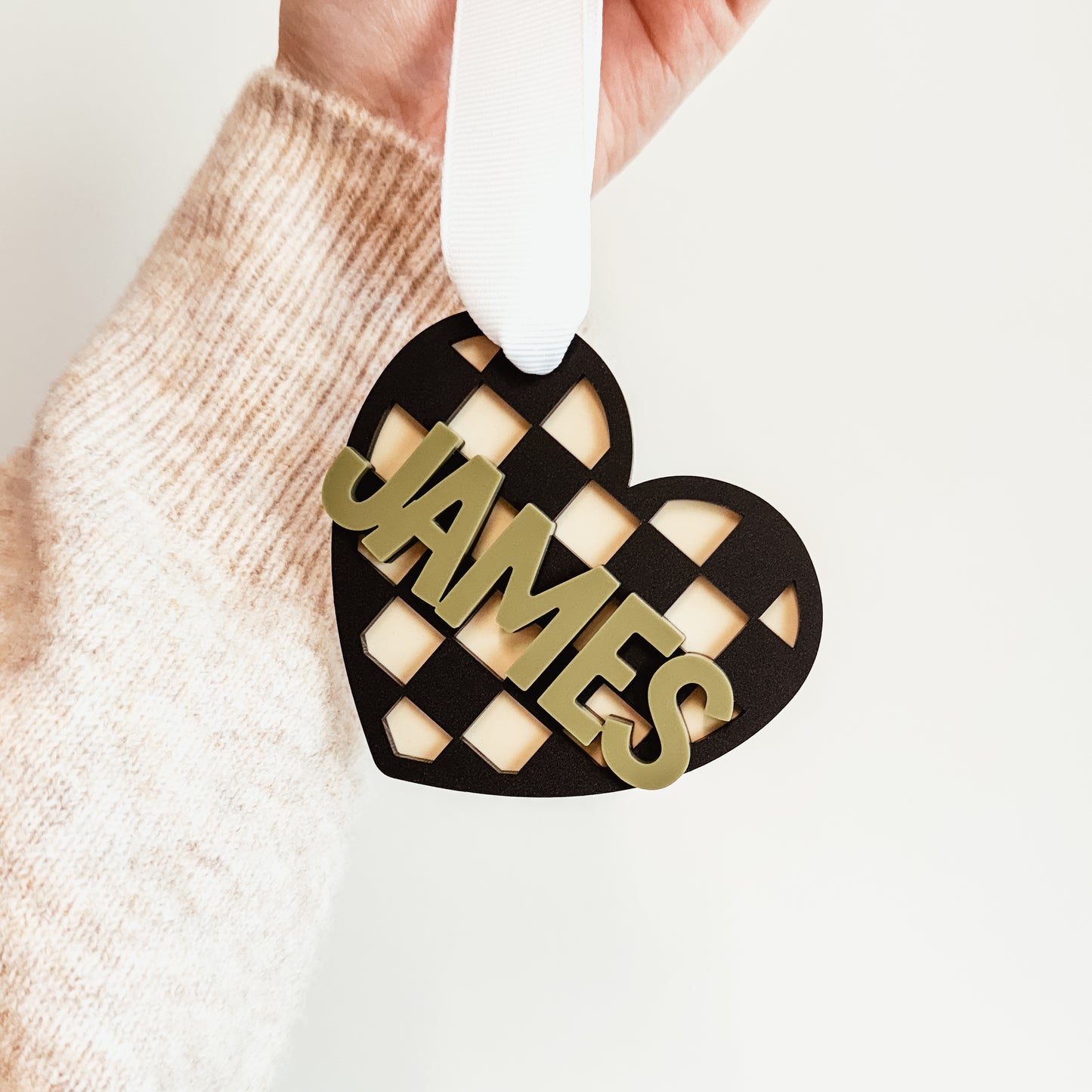 Checkered Heart Tag