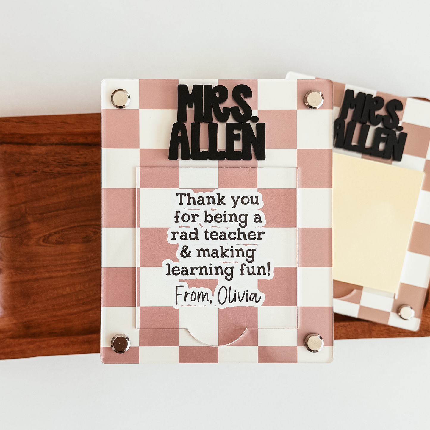 Acrylic Pattern Sticky Note Holder