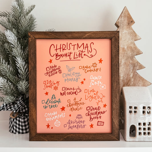 Christmas Bucket List Framed Sign