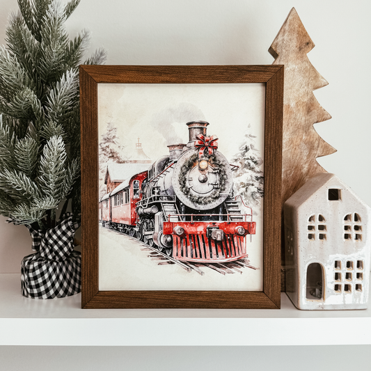 Christmas Train Vintage Inspired Holiday Sign