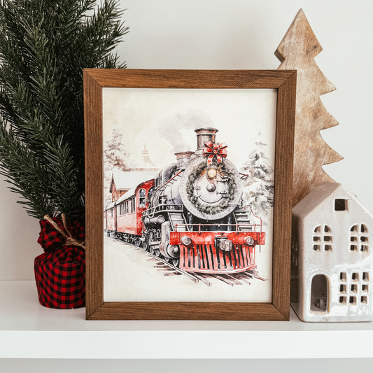 Christmas Train Vintage Inspired Holiday Sign