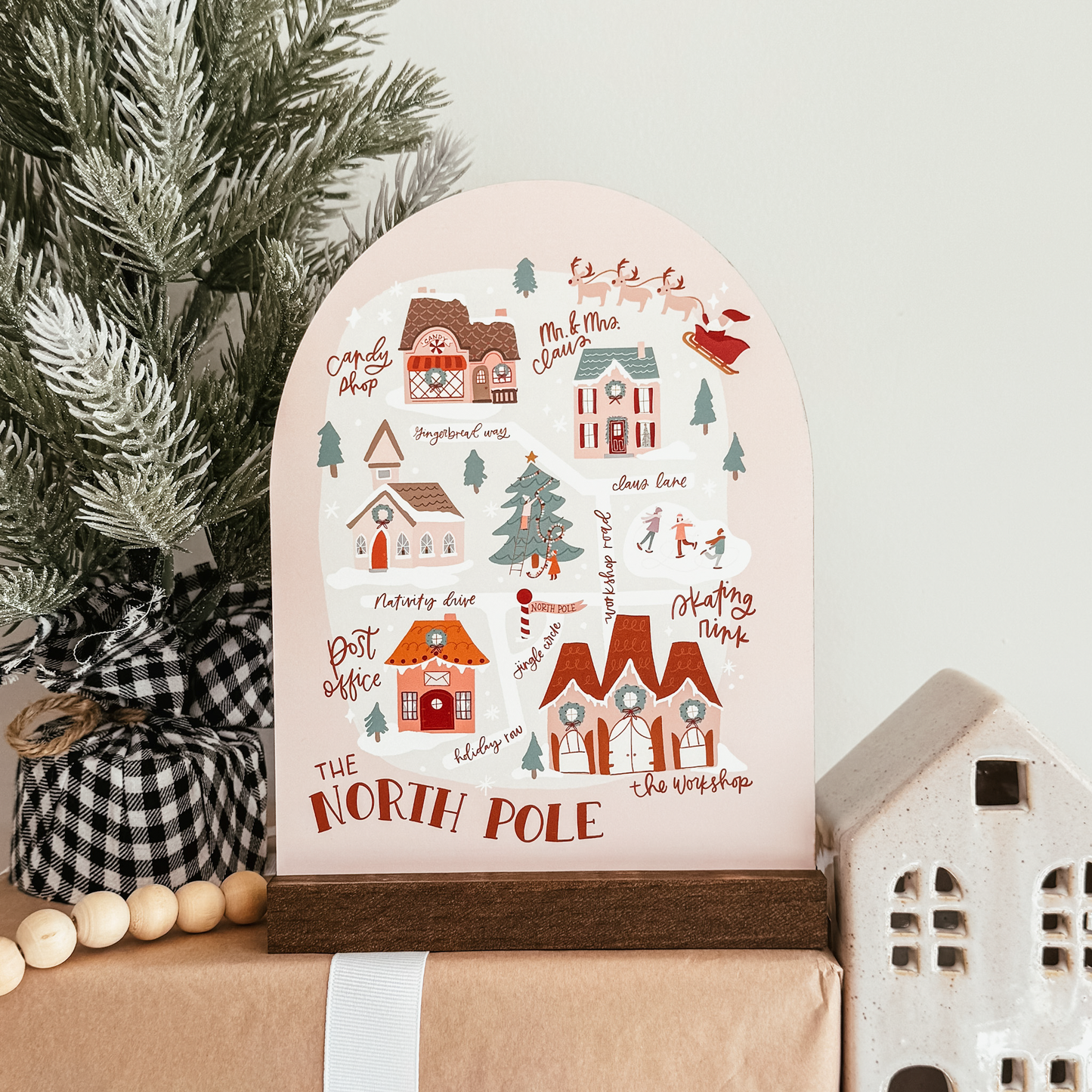 North Pole Map Mini Arch Sign