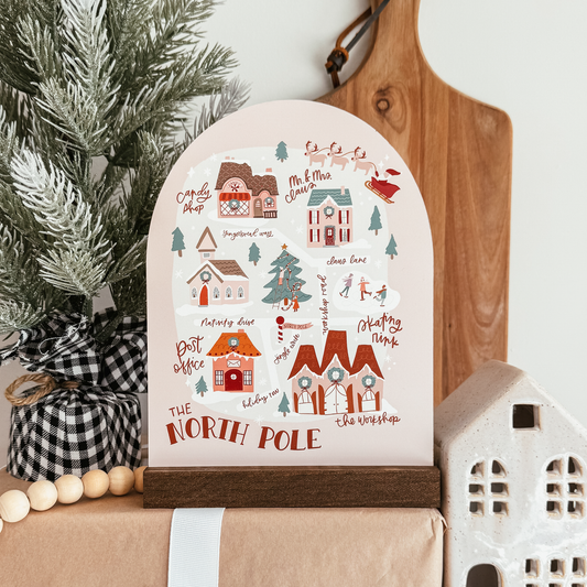 North Pole Map Mini Arch Sign