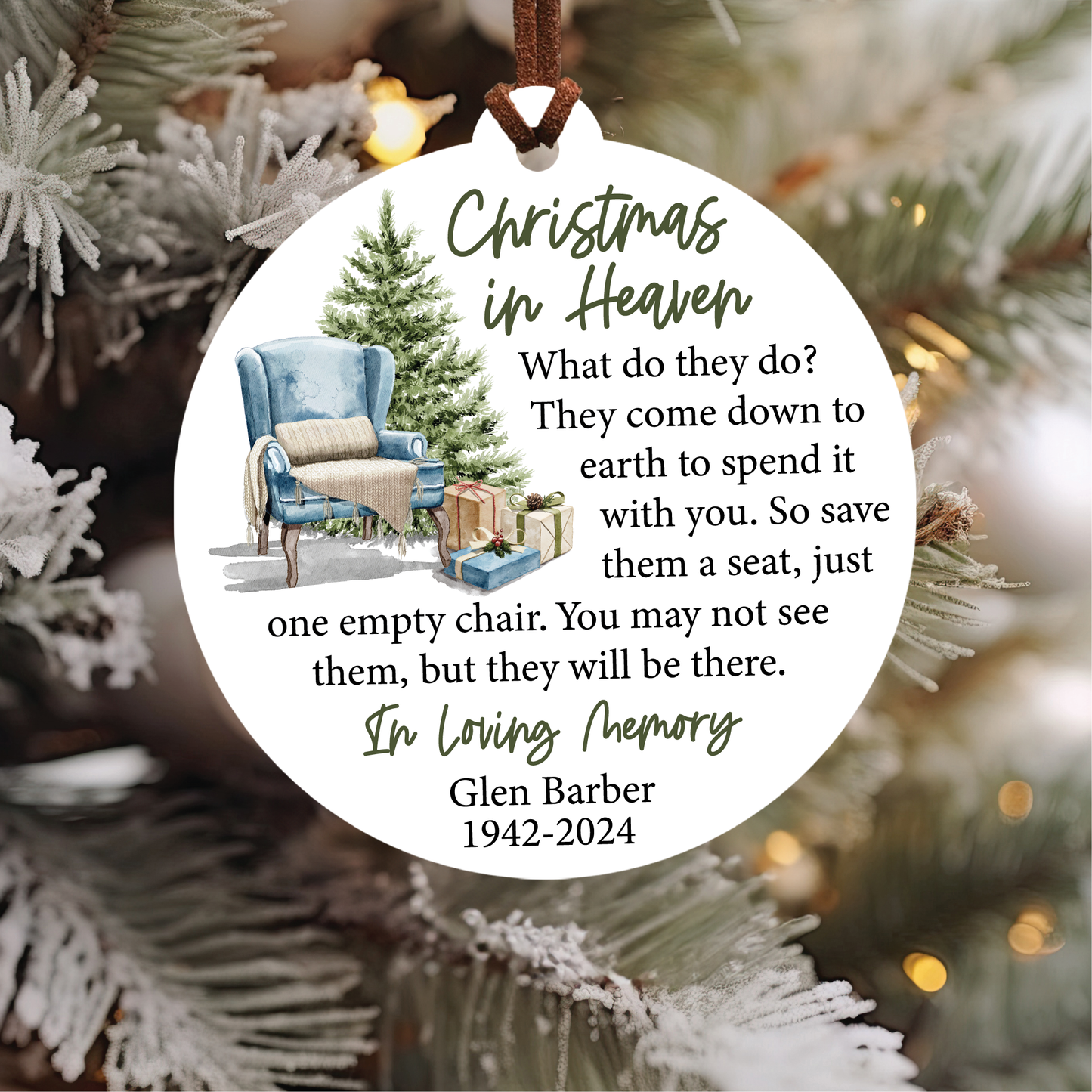 Christmas In Heaven Christmas Ornament | Chair