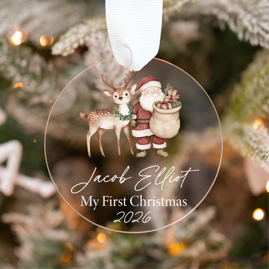 Baby's First Christmas Ornament (Clear Acrylic)