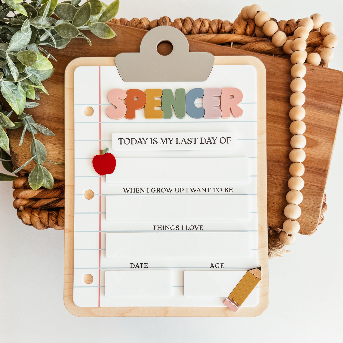 First And Last Day Of School Sign | Clipboard