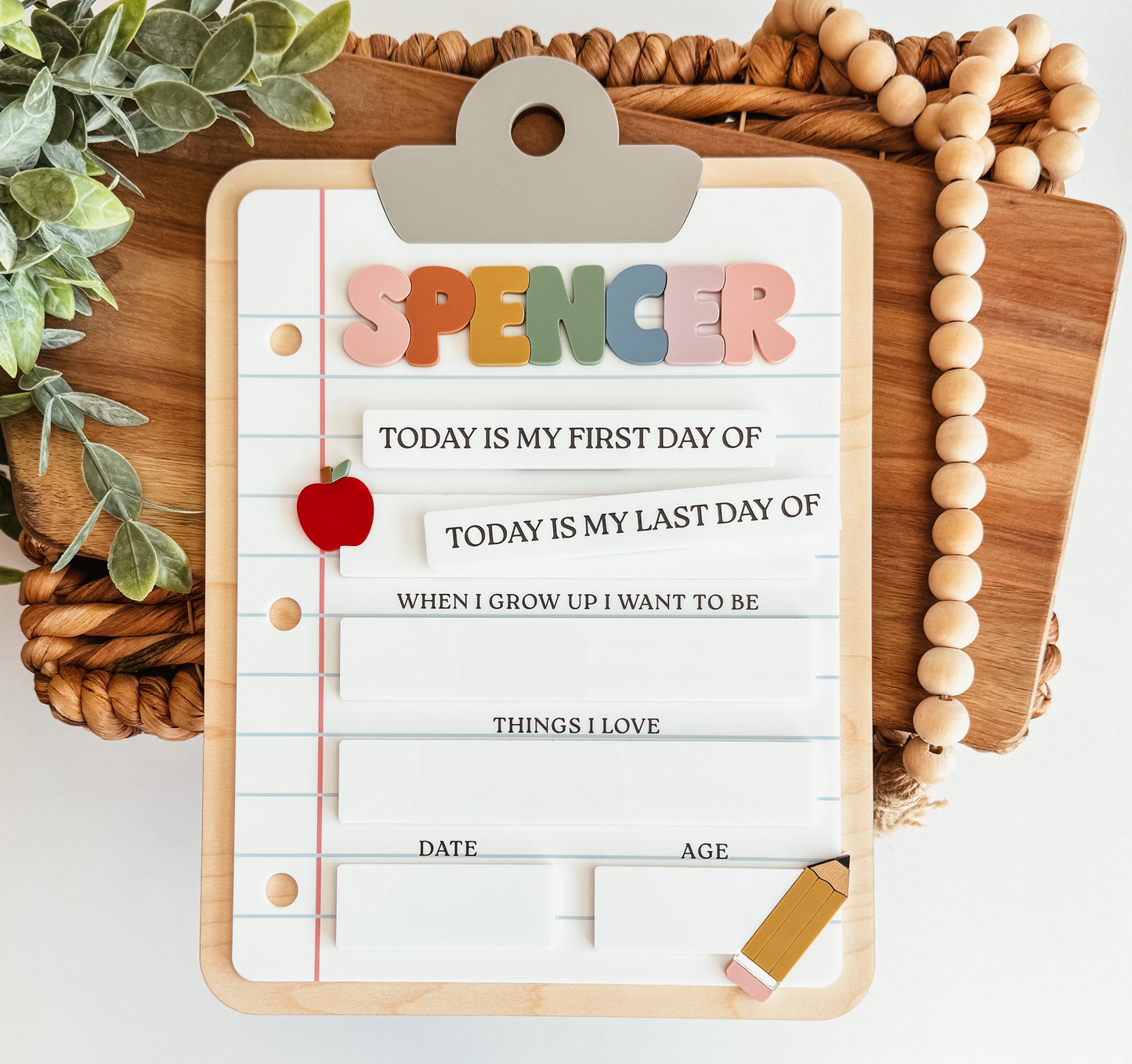 First And Last Day Of School Sign | Clipboard