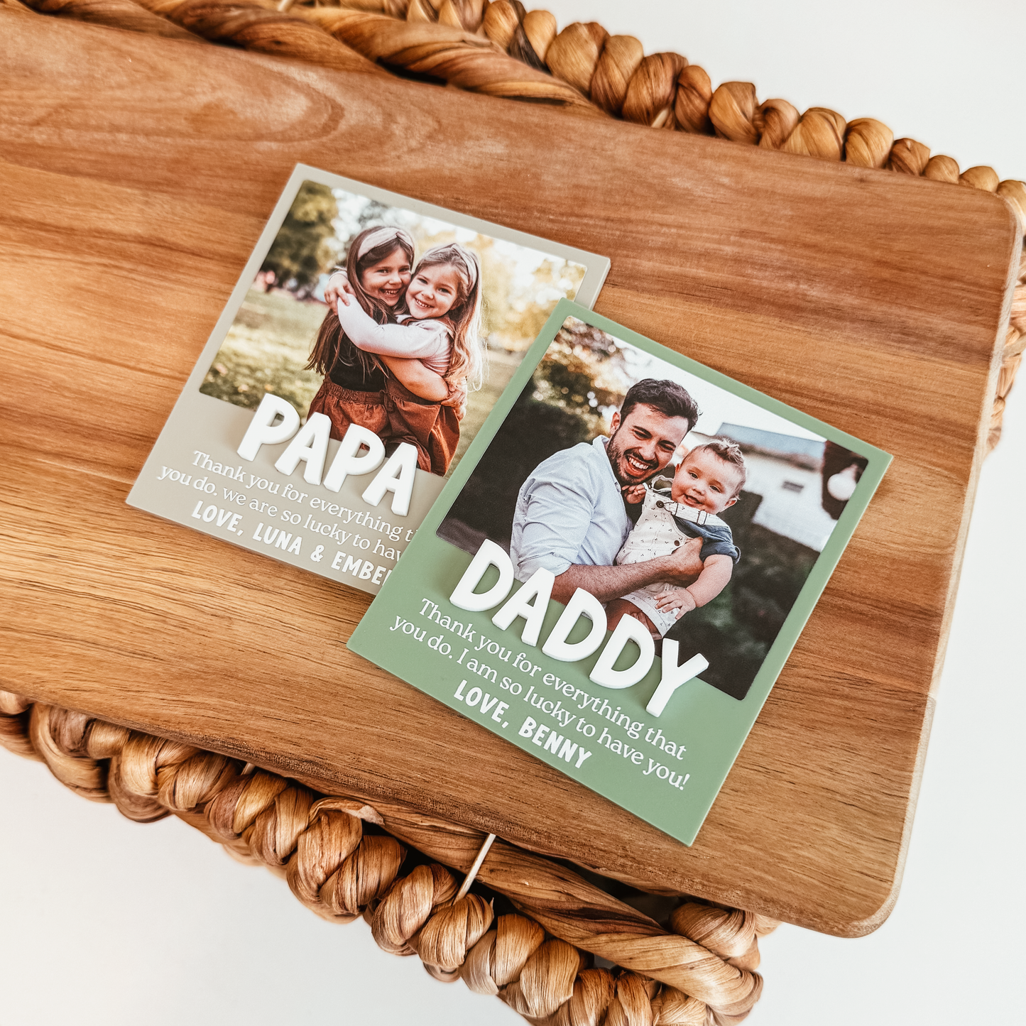 Coloured Polaroid Inspired Photo Magnet With 3D Name