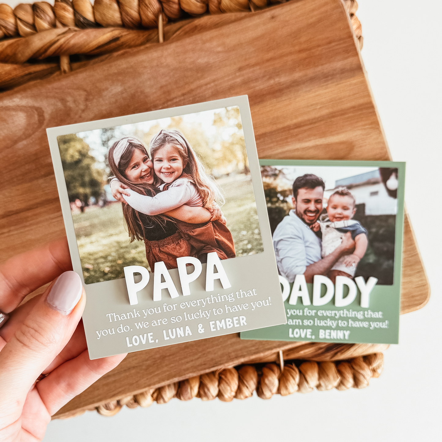 Coloured Polaroid Inspired Photo Magnet With 3D Name