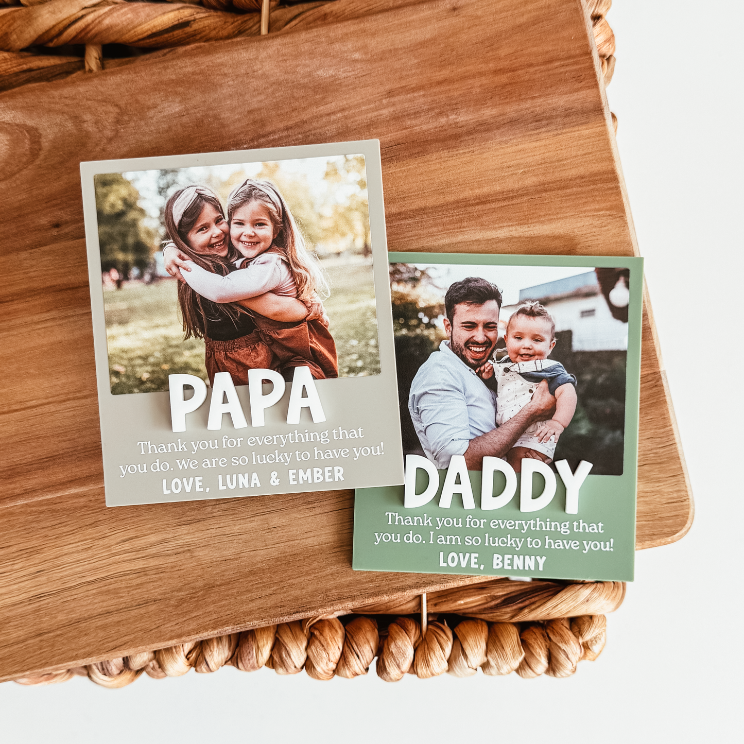 Coloured Polaroid Inspired Photo Magnet With 3D Name