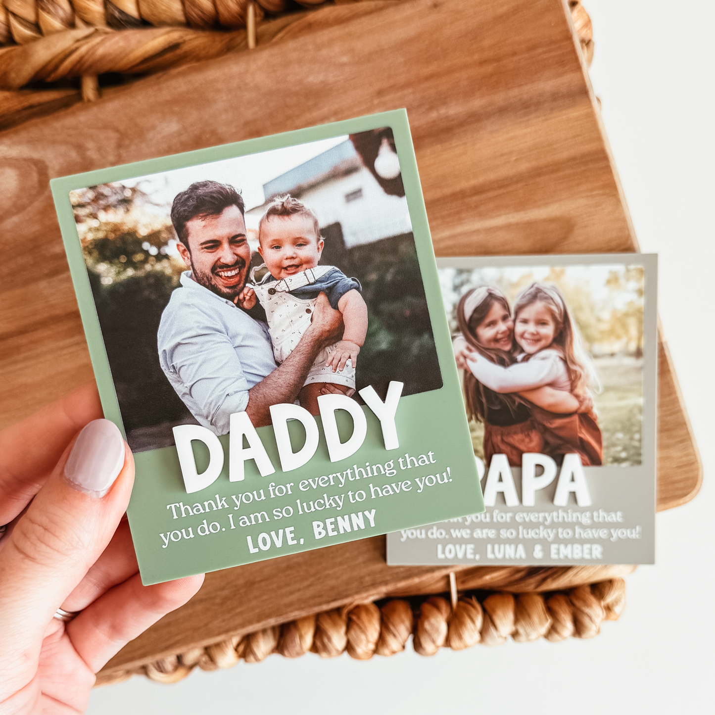 Coloured Polaroid Inspired Photo Magnet With 3D Name