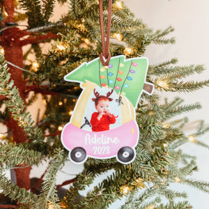 Baby's First Christmas Car Photo Ornament