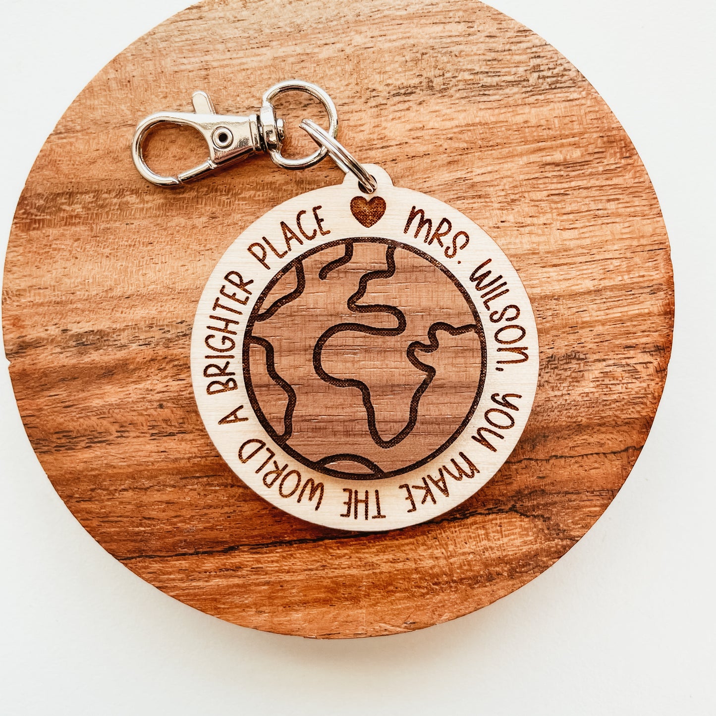 3D Earth Teacher Keychain