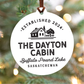 Personalized Cabin Christmas Ornament