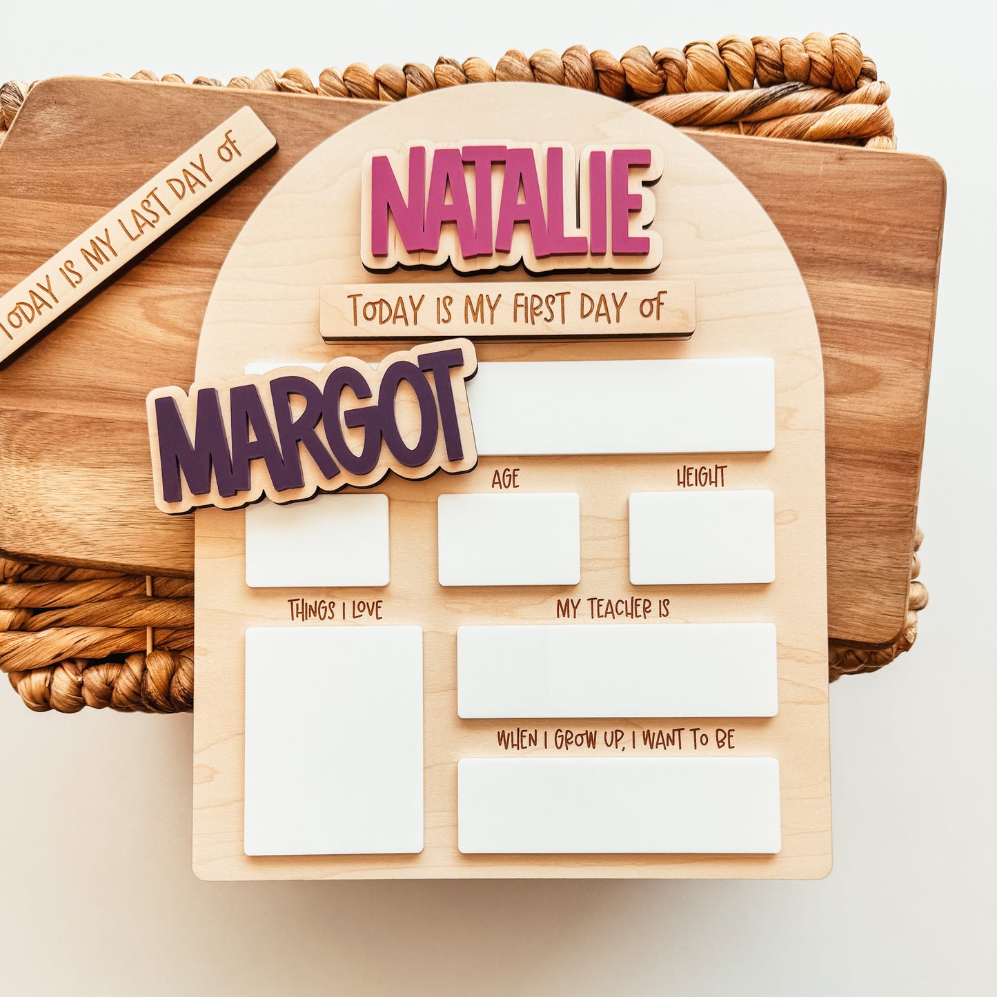 First And Last Day Of School Sign - Interchangeable Name - School Font