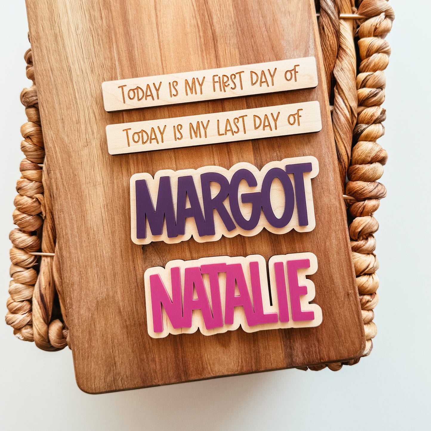 First And Last Day Of School Sign - Interchangeable Name - School Font