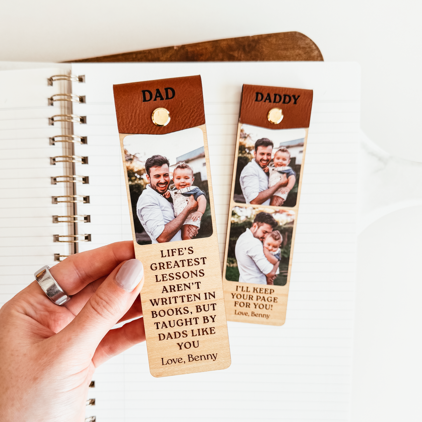 Wood & Leather Photo Bookmark