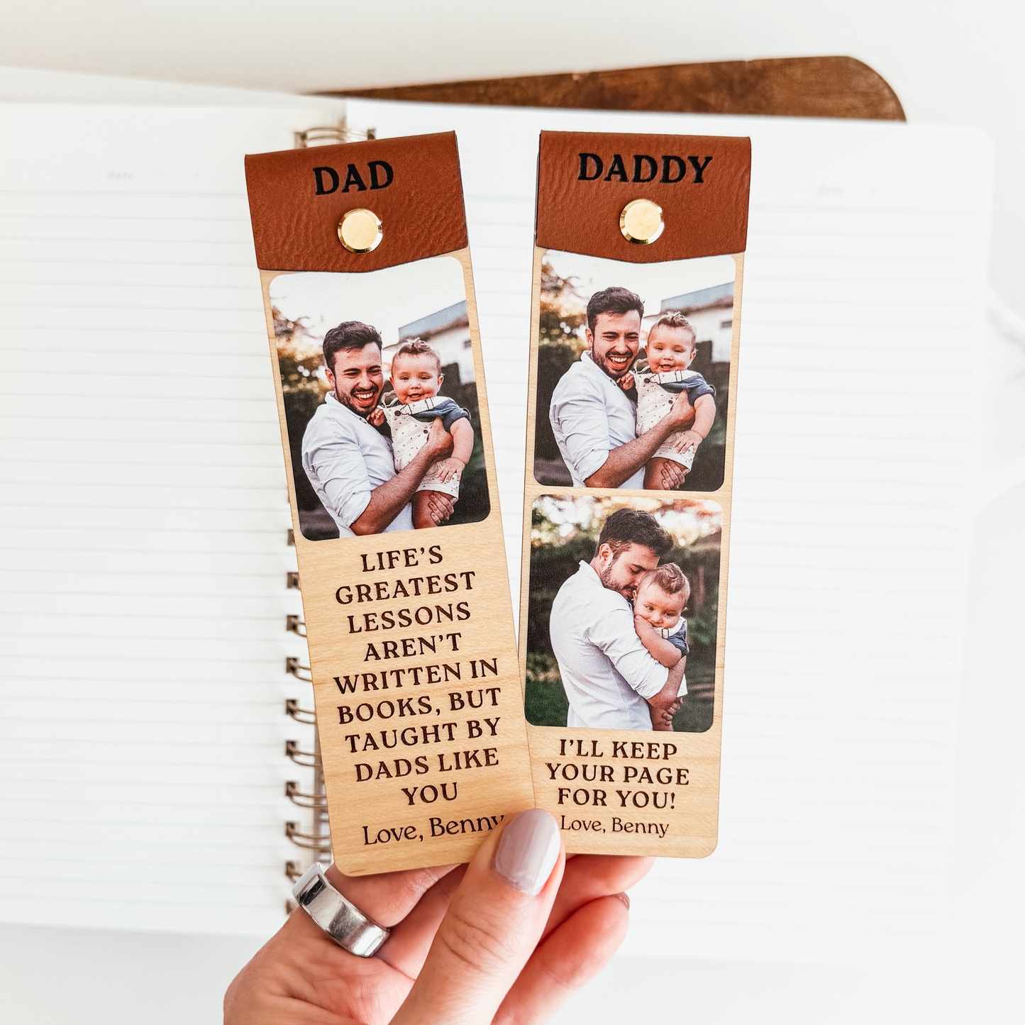 Wood & Leather Photo Bookmark