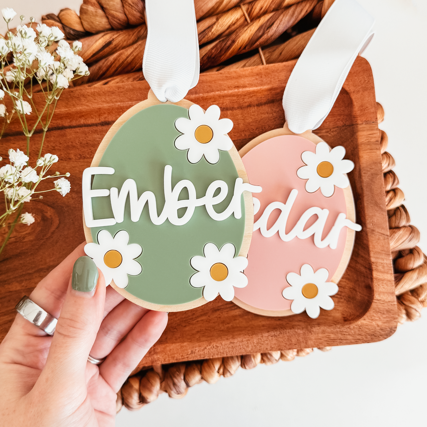 Daisy Egg Easter Basket Tag