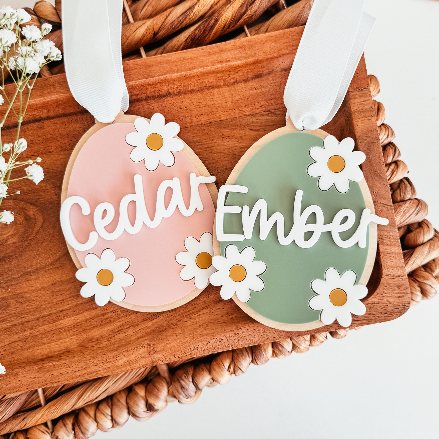 Daisy Egg Easter Basket Tag