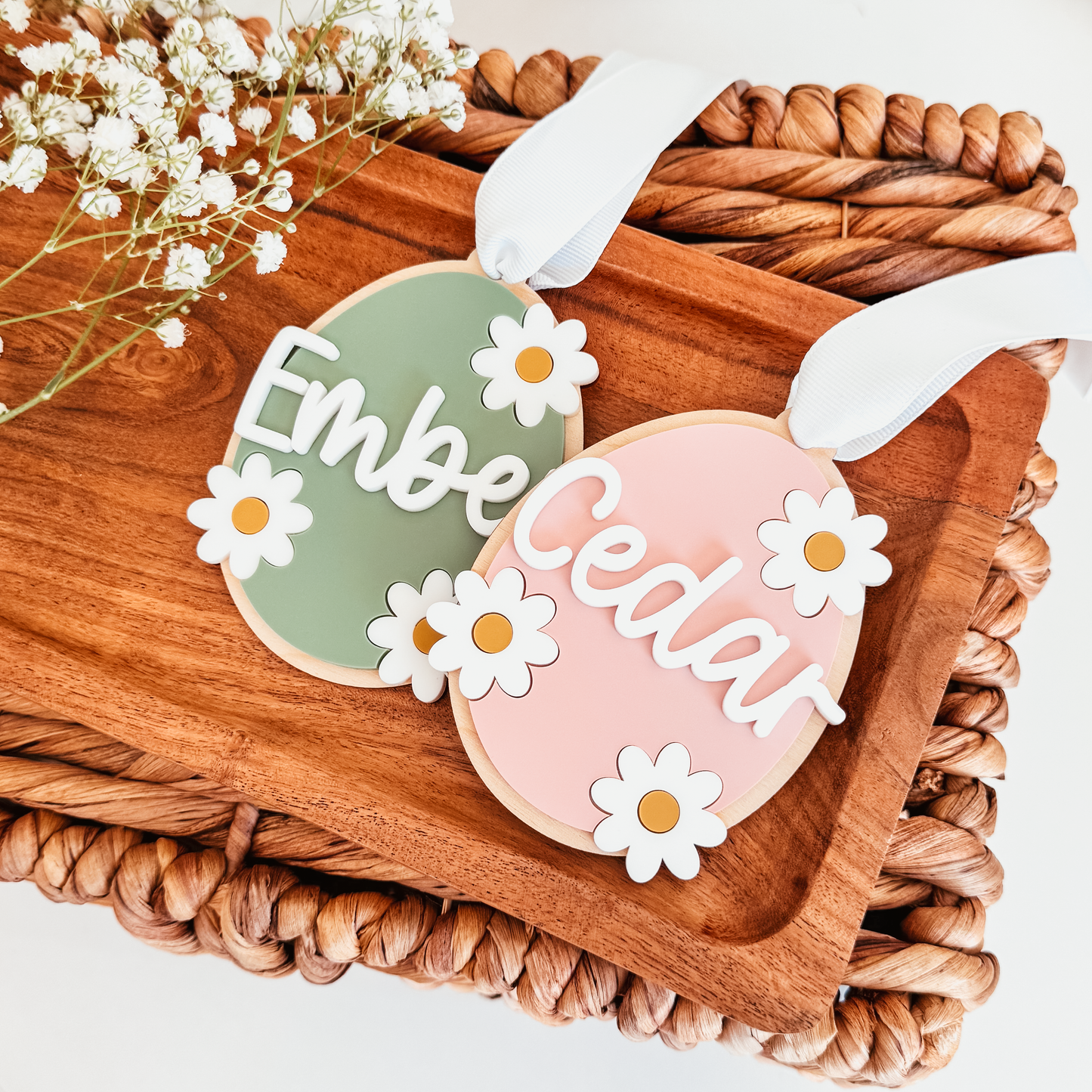 Daisy Egg Easter Basket Tag