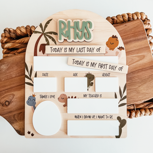 First And Last Day Of School Sign | Printed Dinosaurs