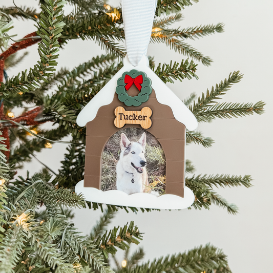 Dog House Pet Portrait Ornament