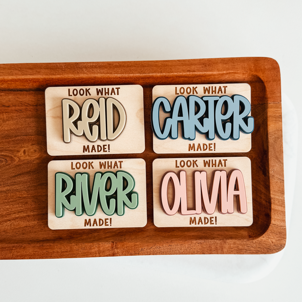 Double Layer Wood & Acrylic Look What I Made Magnet