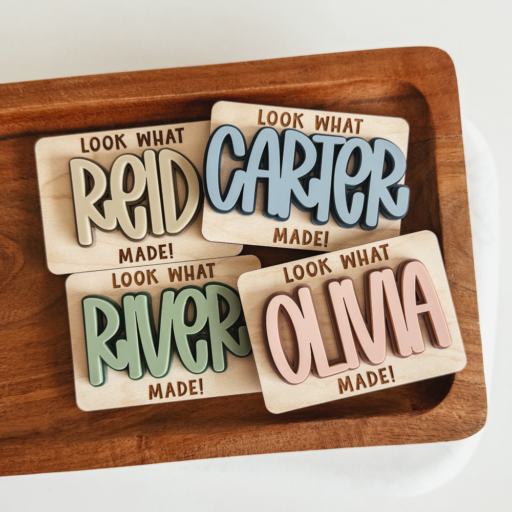 Double Layer Wood & Acrylic Look What I Made Magnet