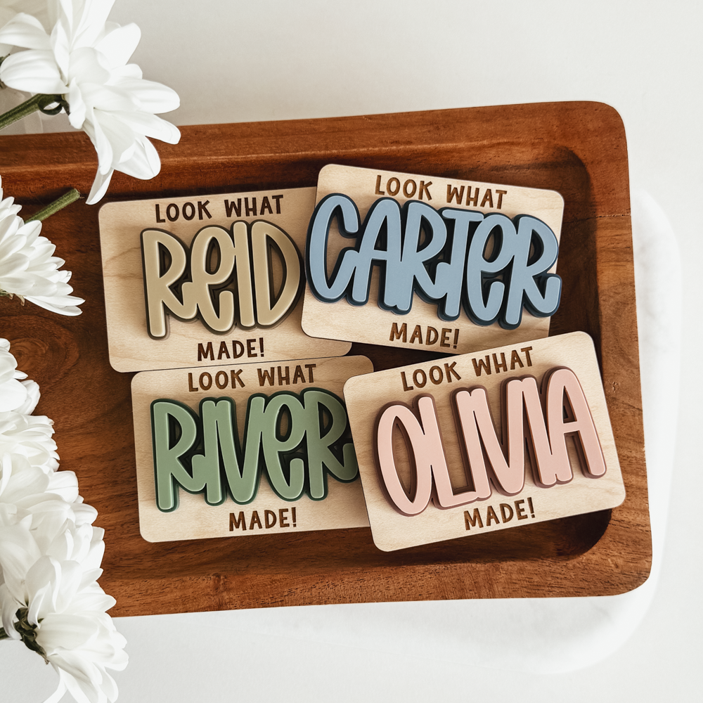 Double Layer Wood & Acrylic Look What I Made Magnet