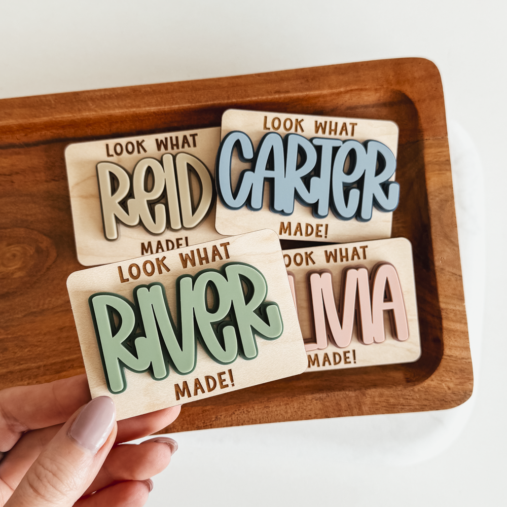 Double Layer Wood & Acrylic Look What I Made Magnet