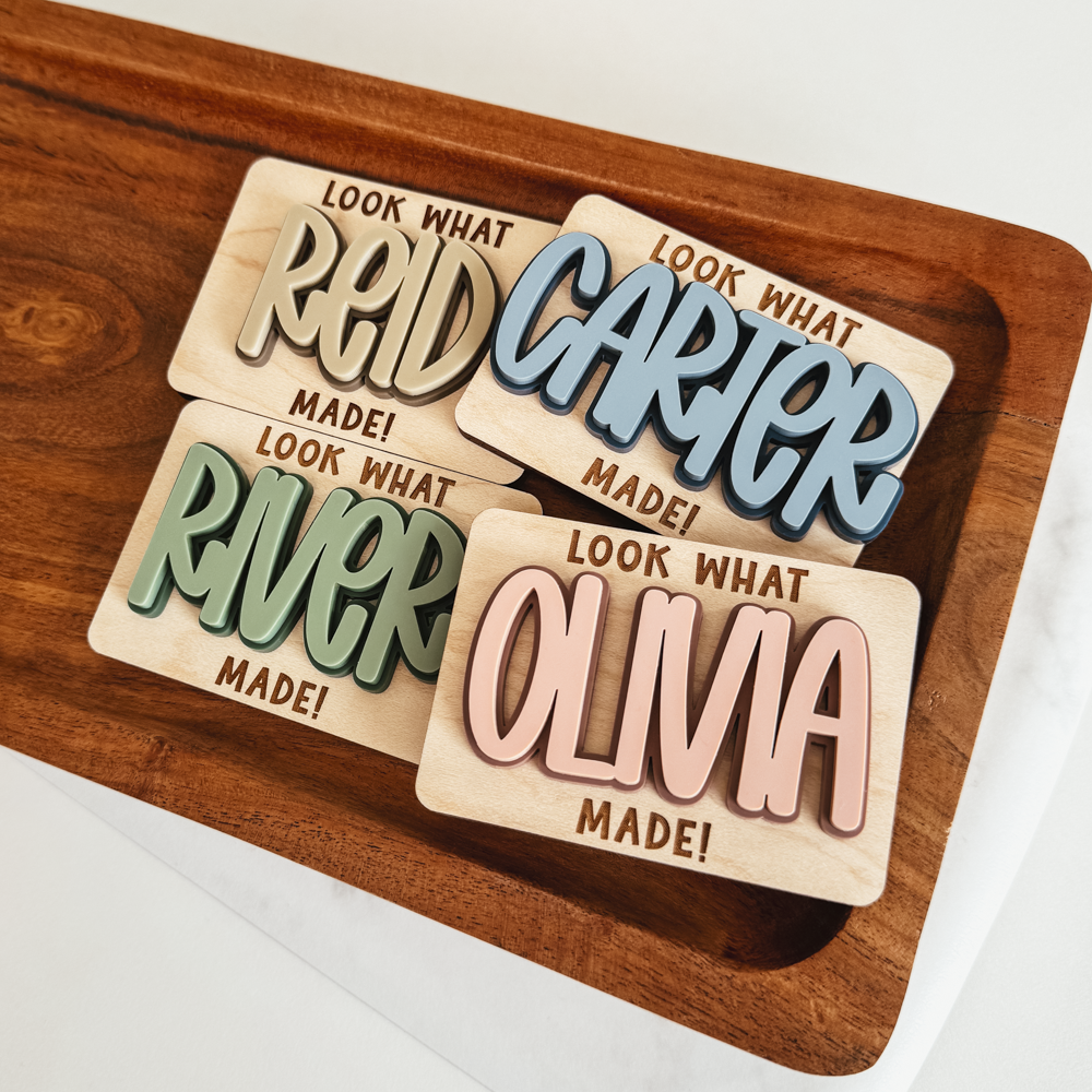 Double Layer Wood & Acrylic Look What I Made Magnet