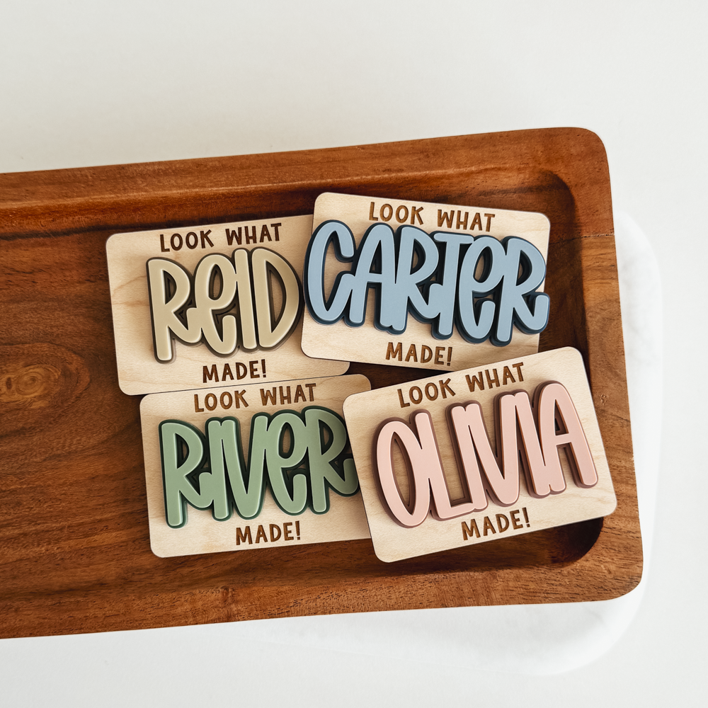 Double Layer Wood & Acrylic Look What I Made Magnet