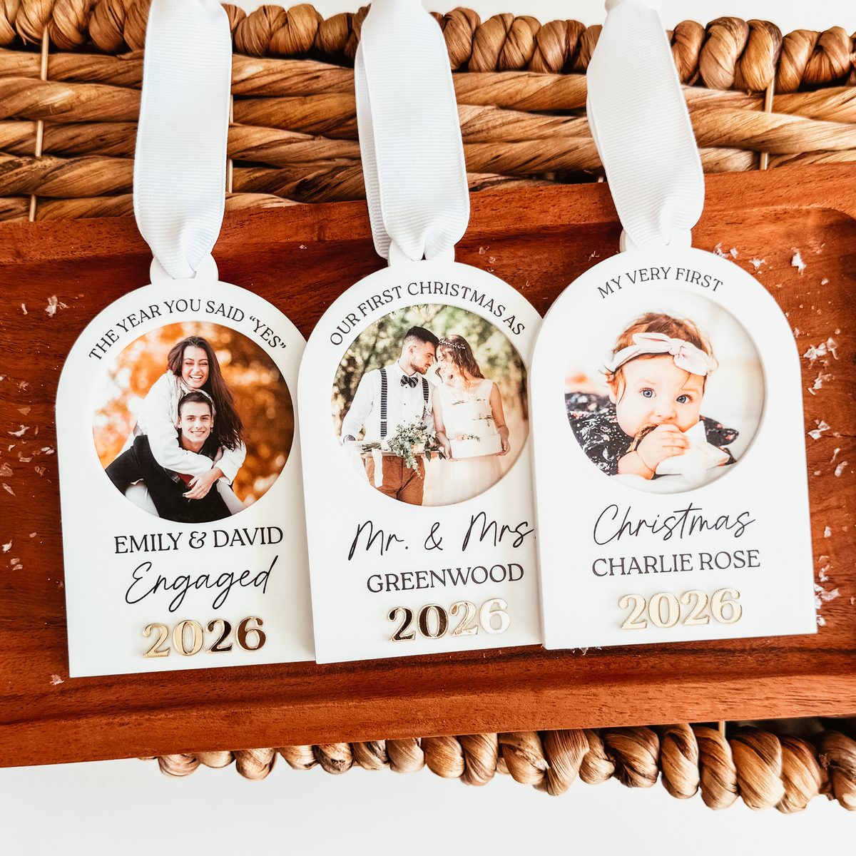 Engagement Photo Christmas Ornament