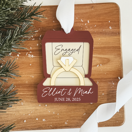 3D Engagement Ring Box Ornament