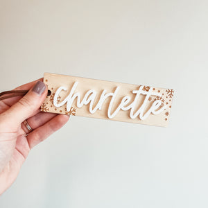 3D Engraved Snowflake Stocking Tag