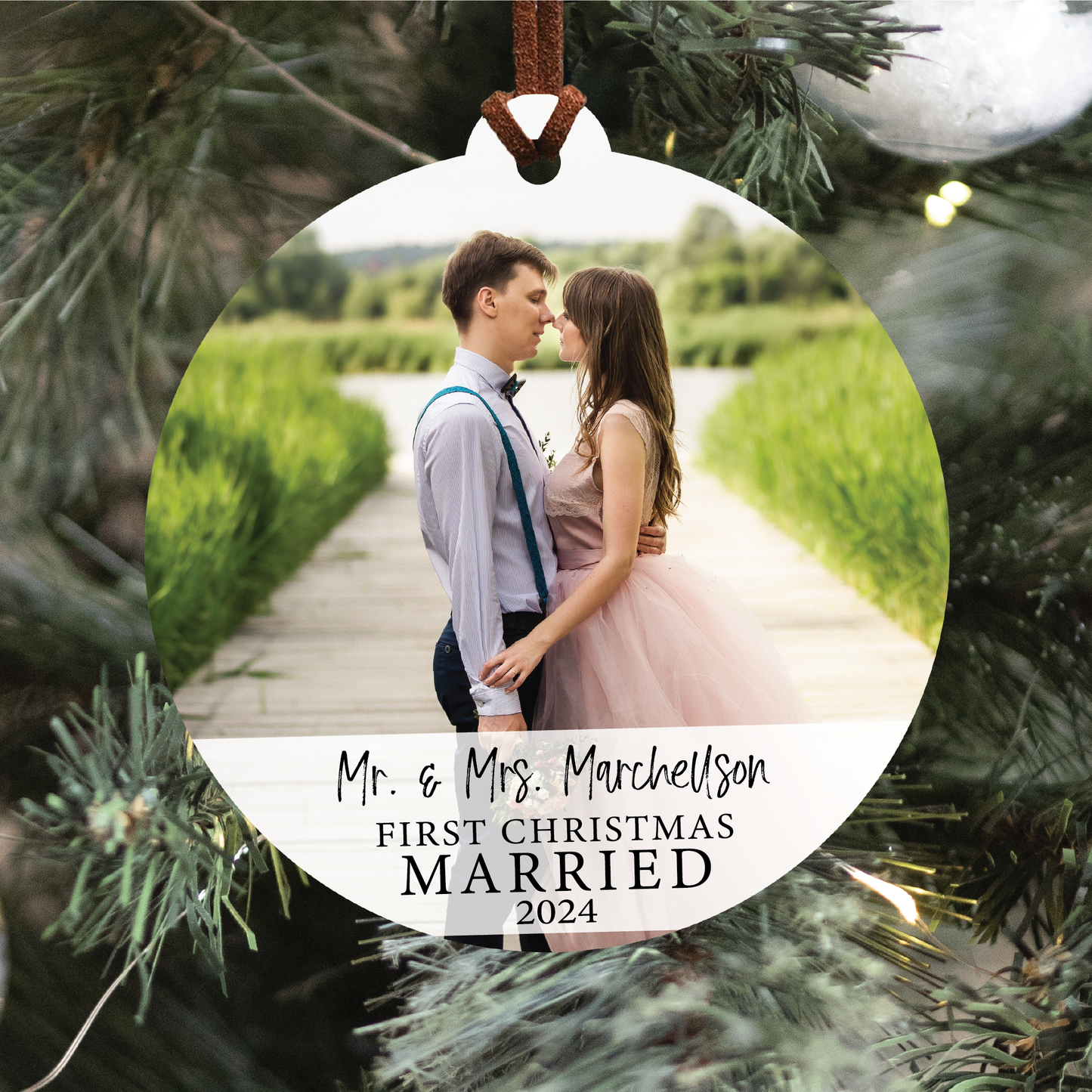 First Christmas Married V2 Photo Ornament